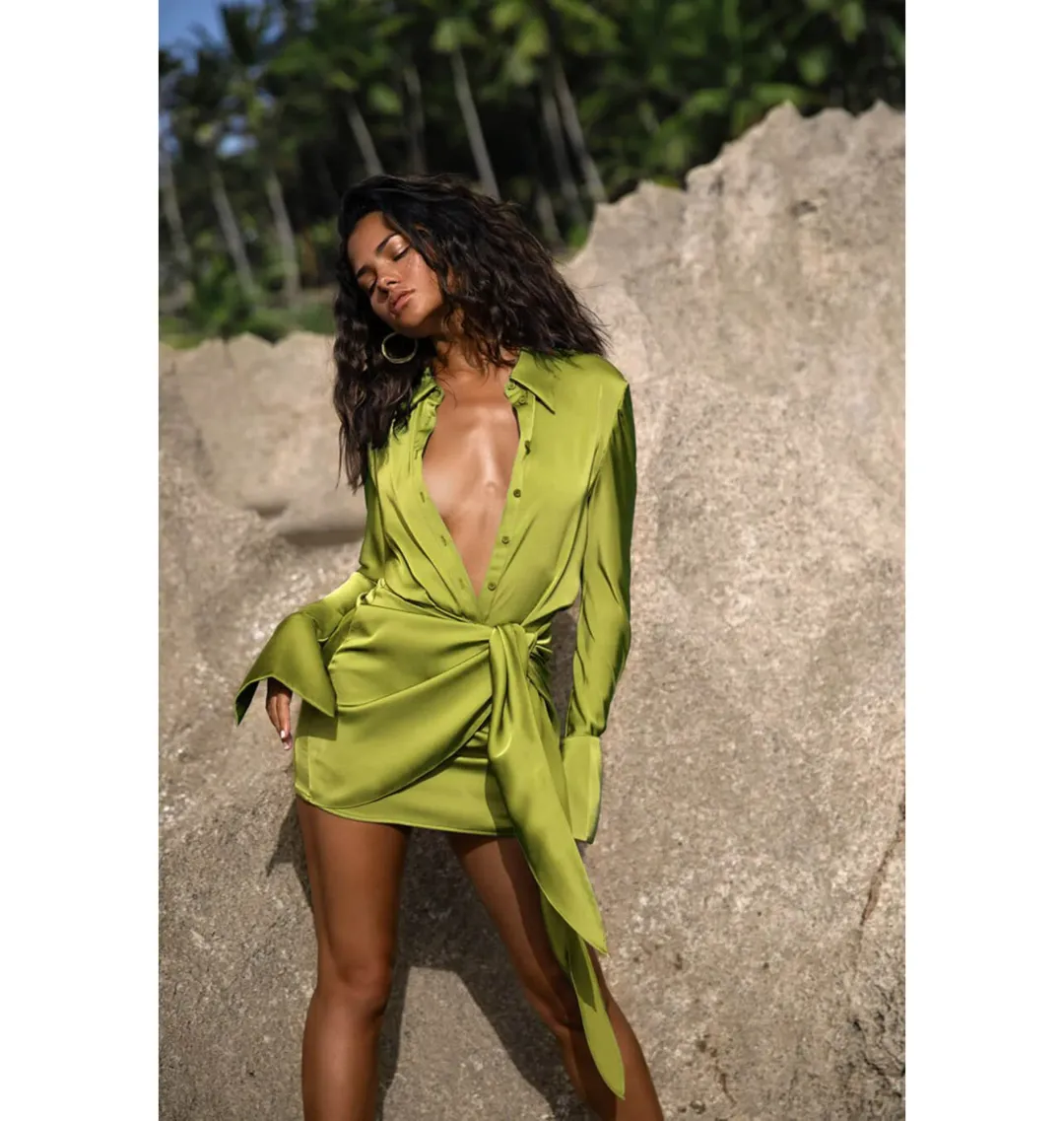 Rat And Boa Alanis Mini Dress in Green Size XL / AU 14 for rent on The Volte - main image