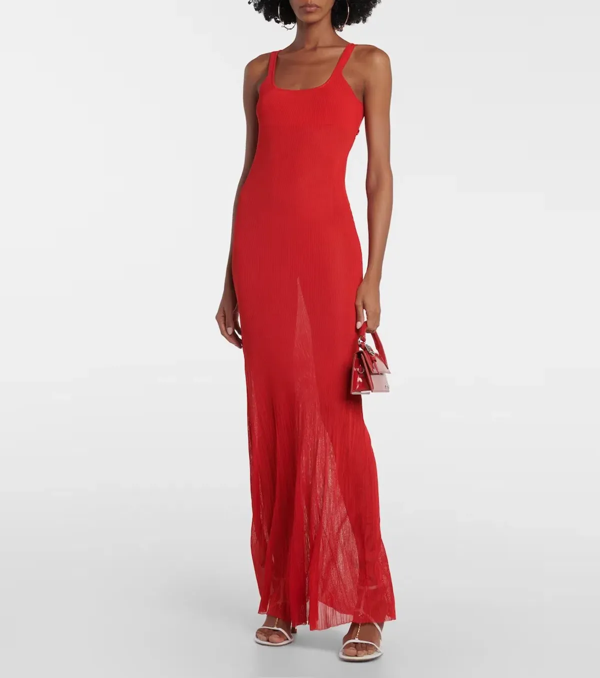 Jacquemus La Robe Maille Oranger Maxi Dress Red Size 12  - Image 1