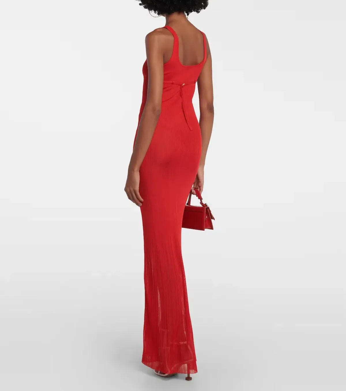 Jacquemus La Robe Maille Oranger Maxi Dress Red Size 12  - Image 2