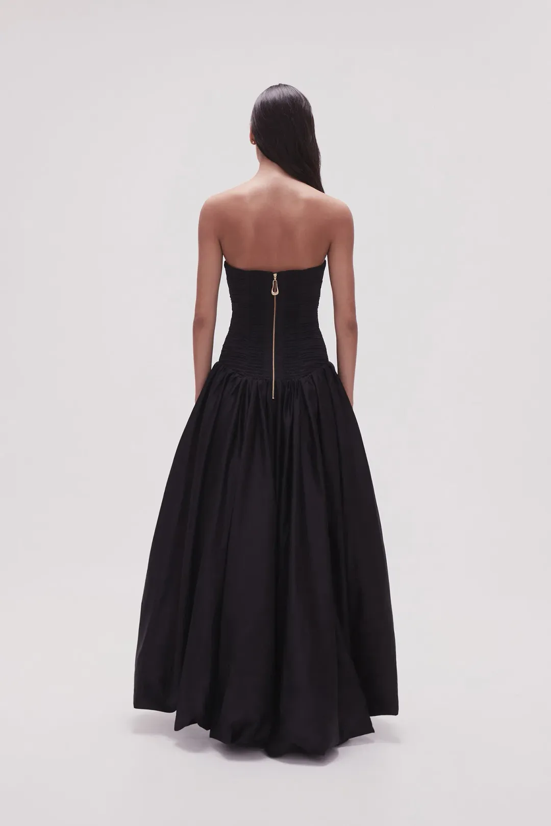 Aje Violette Bubble Hem Maxi Dress Black Size 6 for rent on The Volte - main image