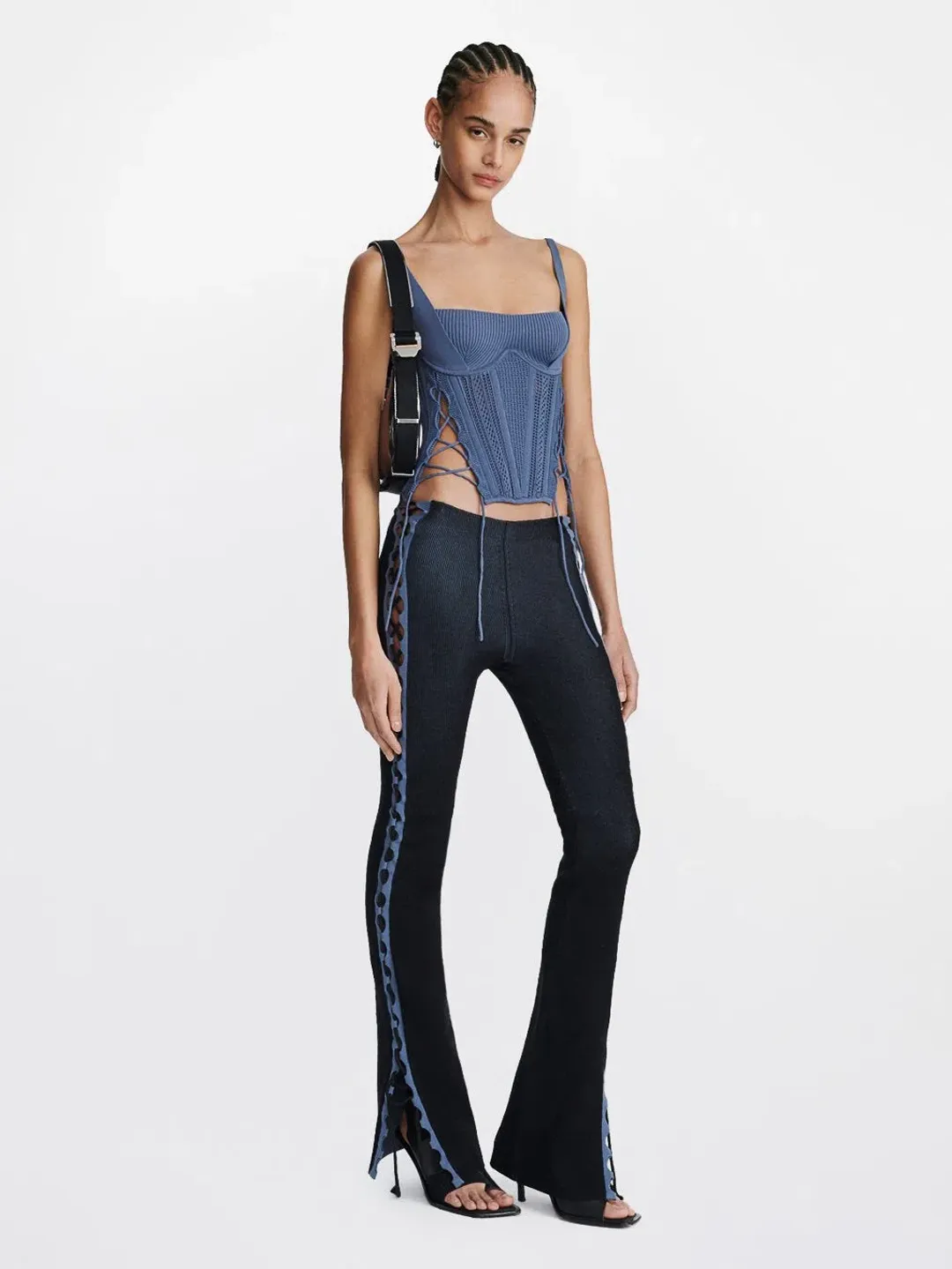 Dion Lee Laced Openwork Corset Blue Size XS / AU 6 for rent on The Volte - main image