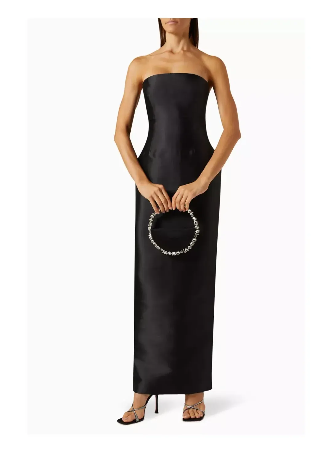Solace London Pink Lea Puff Sleeve Maxi Dress Black Pink Size 10 for rent on The Volte - main image