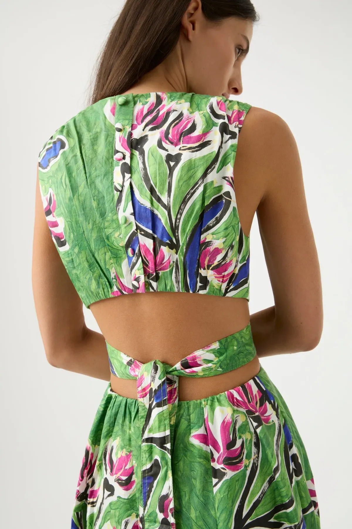 Aje Zorina Tie Midi Dress Native Gumnut Floral Size 8 - Image 4