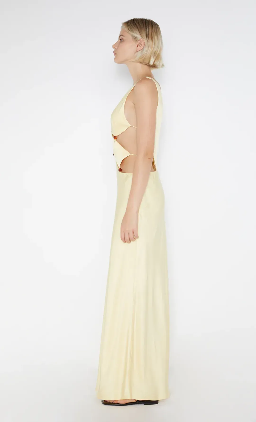 Bec & Bridge Agathe Diamond Dress Butter Yellow Size 10 for rent on The Volte - main image