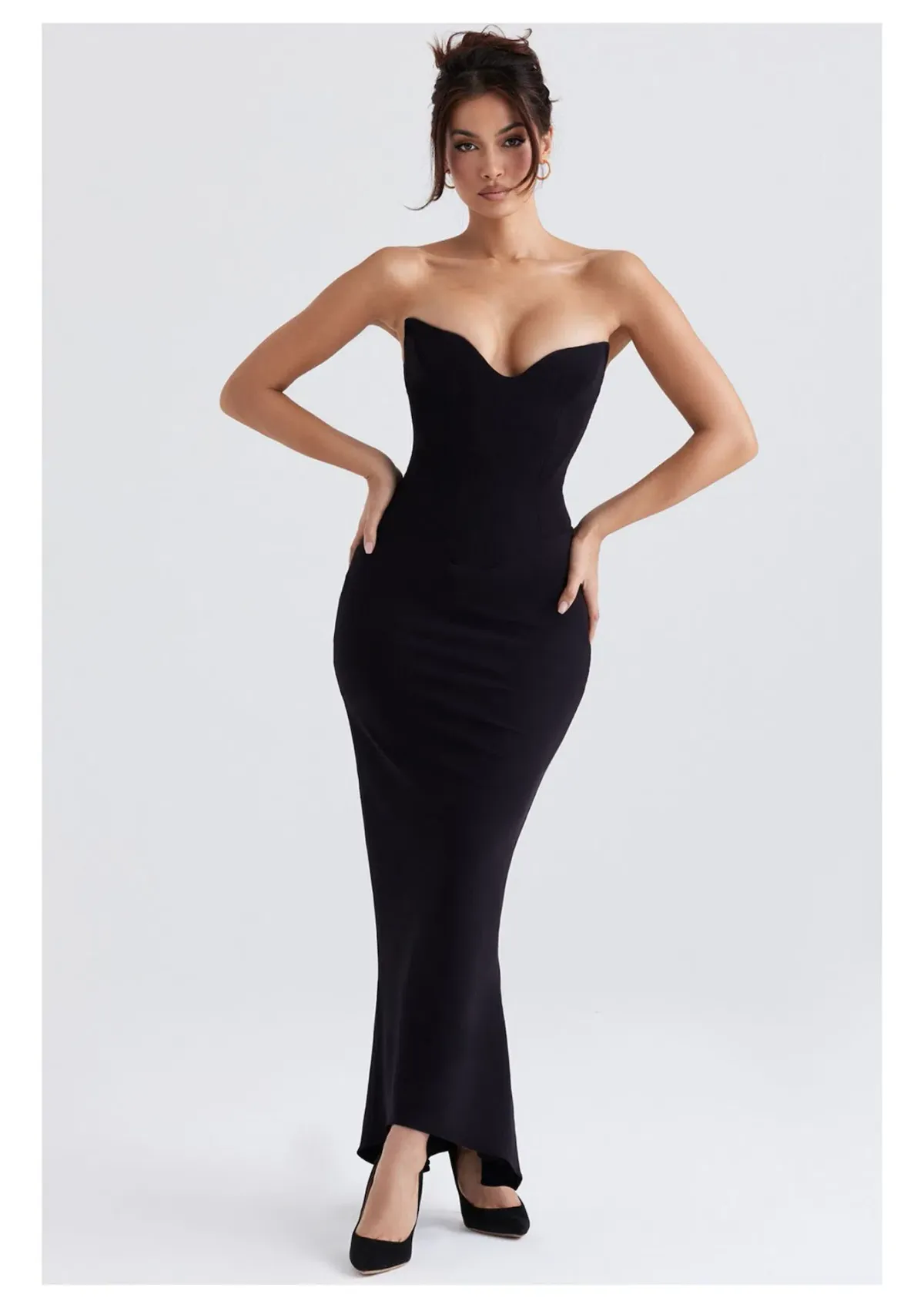 House of CB Sabine Strapless Corset Dress Black Size 10 - Image 1