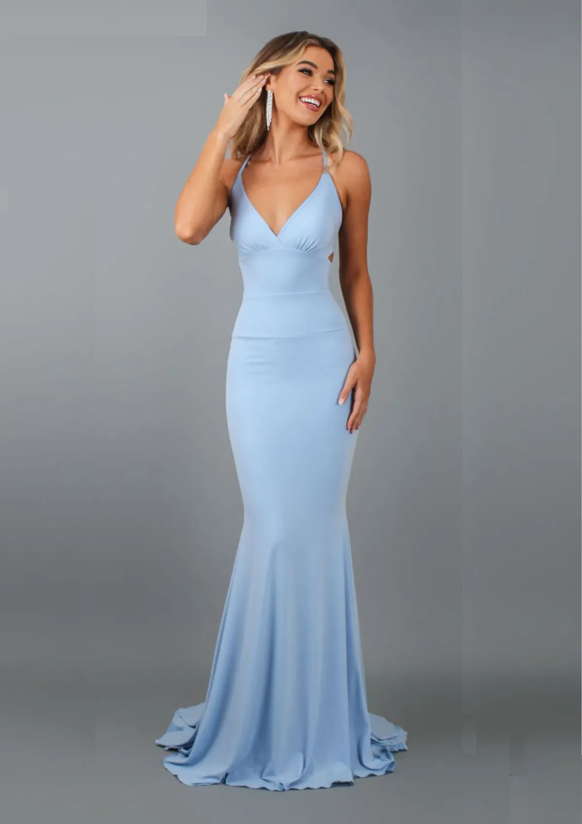 Studio Minc Silhouette Fitted Dress Baby Blue Size M / AU 10 - Image 1