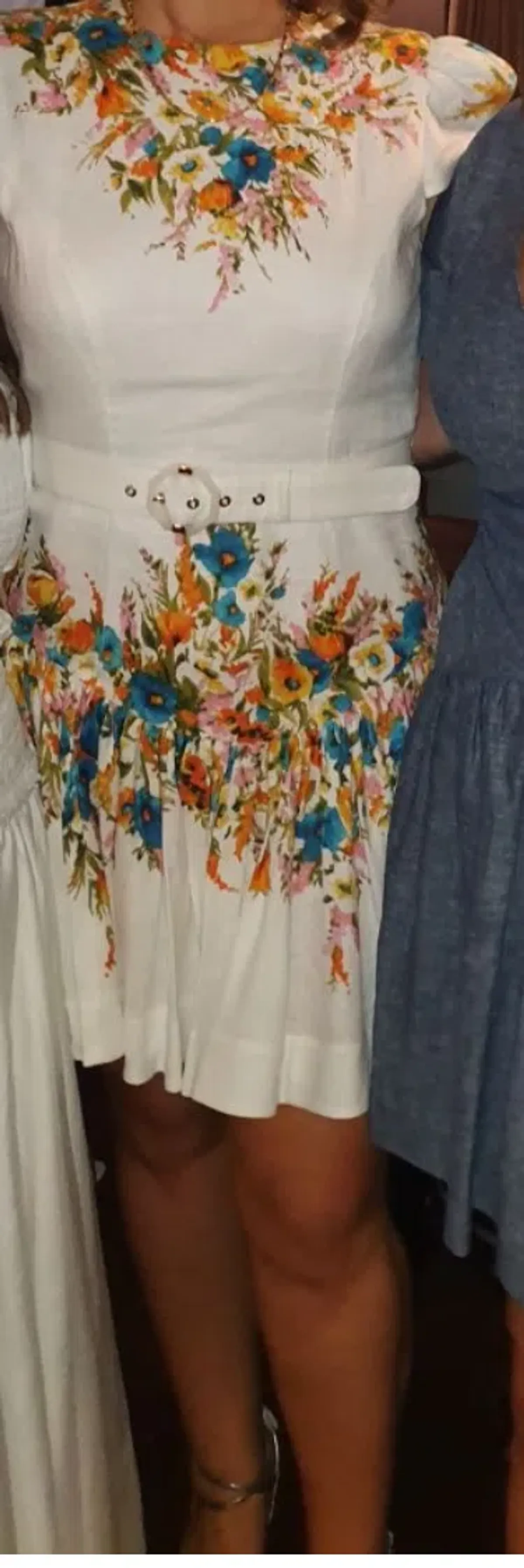 Zimmermann Estelle Tie Backless Mini Dress Cream Floral Size 3 / AU 14 - Image 4