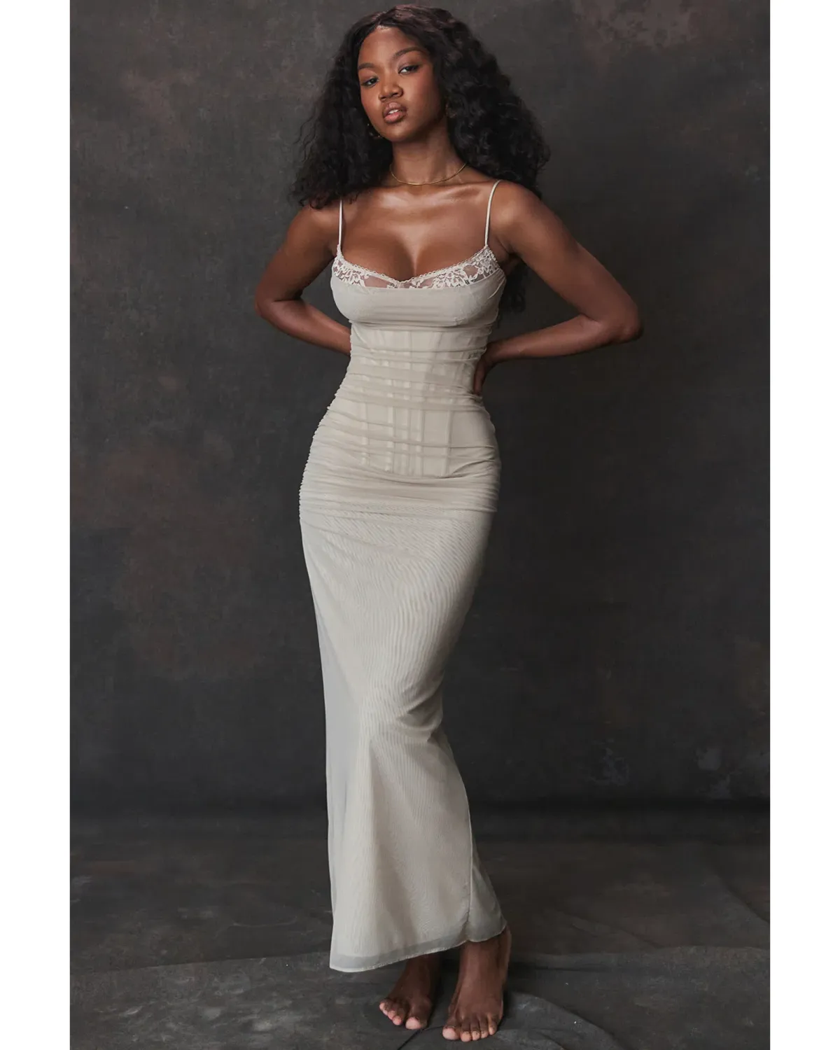  House of CB Nalini Dress Sand Size XS/Au 6 - Image 3