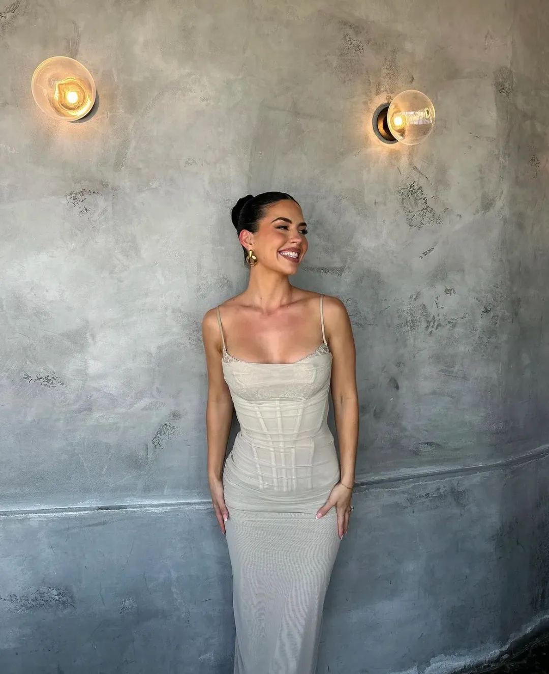  House of CB Nalini Dress Sand Size XS/Au 6 for rent on The Volte - main image