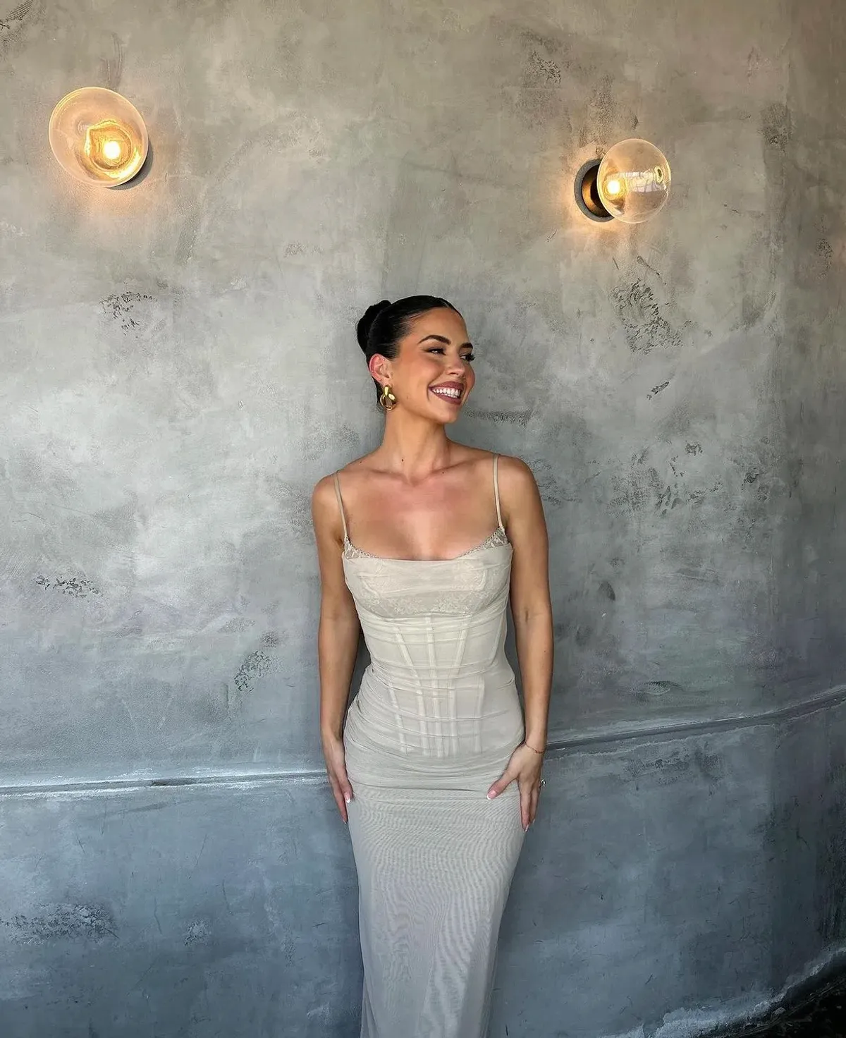  House of CB Nalini Dress Sand Size XS/Au 6 - Image 2