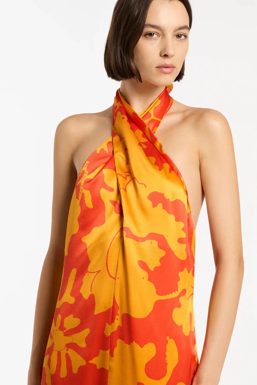 Sir The Label Armel Halter Maxi Dress Orange Size 1 /Au 8 for rent on The Volte - main image