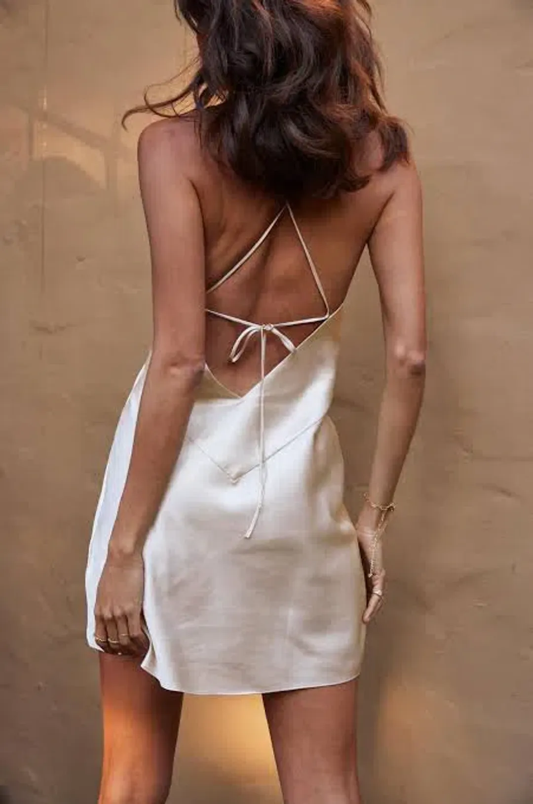 Grace Loves Lace Silky Satin Mini Dress in Moonshine Size S / AU 8 for rent on The Volte - main image