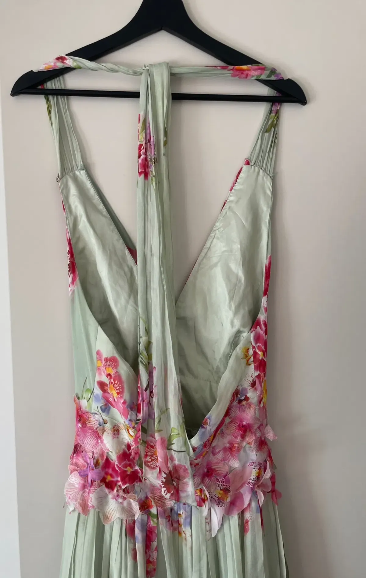 Alberta Ferretti Silk Floral Dress Green Size 8 - Image 5