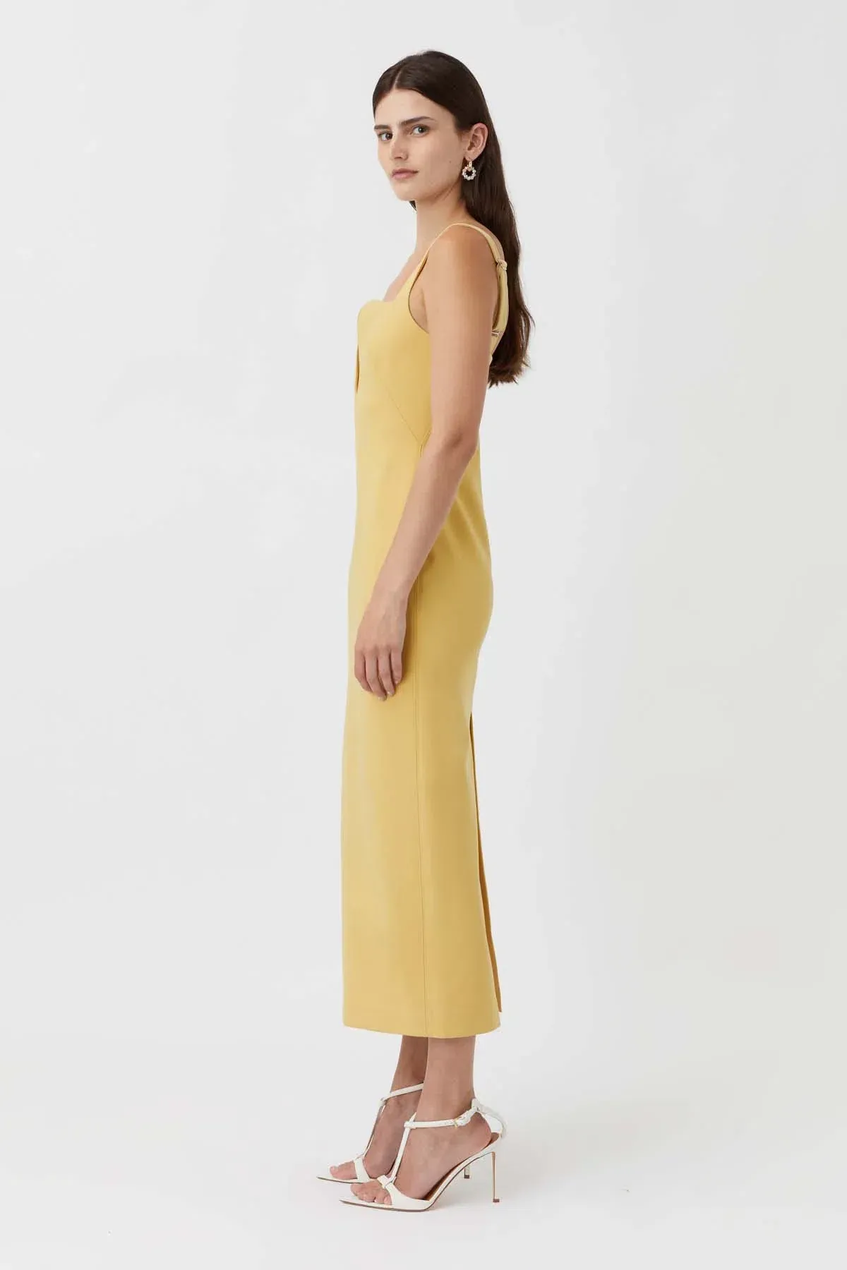 Camilla and Marc Brixton Midi Dress Mustard Yellow Size 10 - Image 4