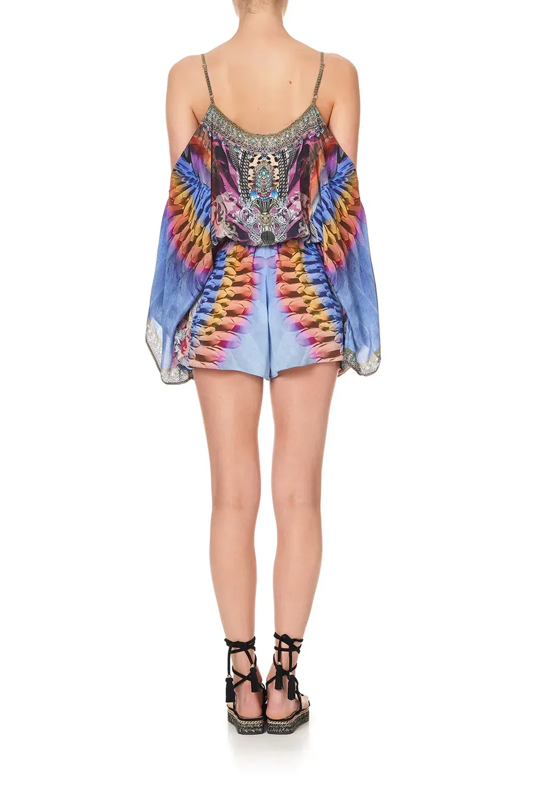 Camilla Franks Drop Shoulder Playsuit Love On The Wing Print Size M /AU 12 for rent on The Volte - main image