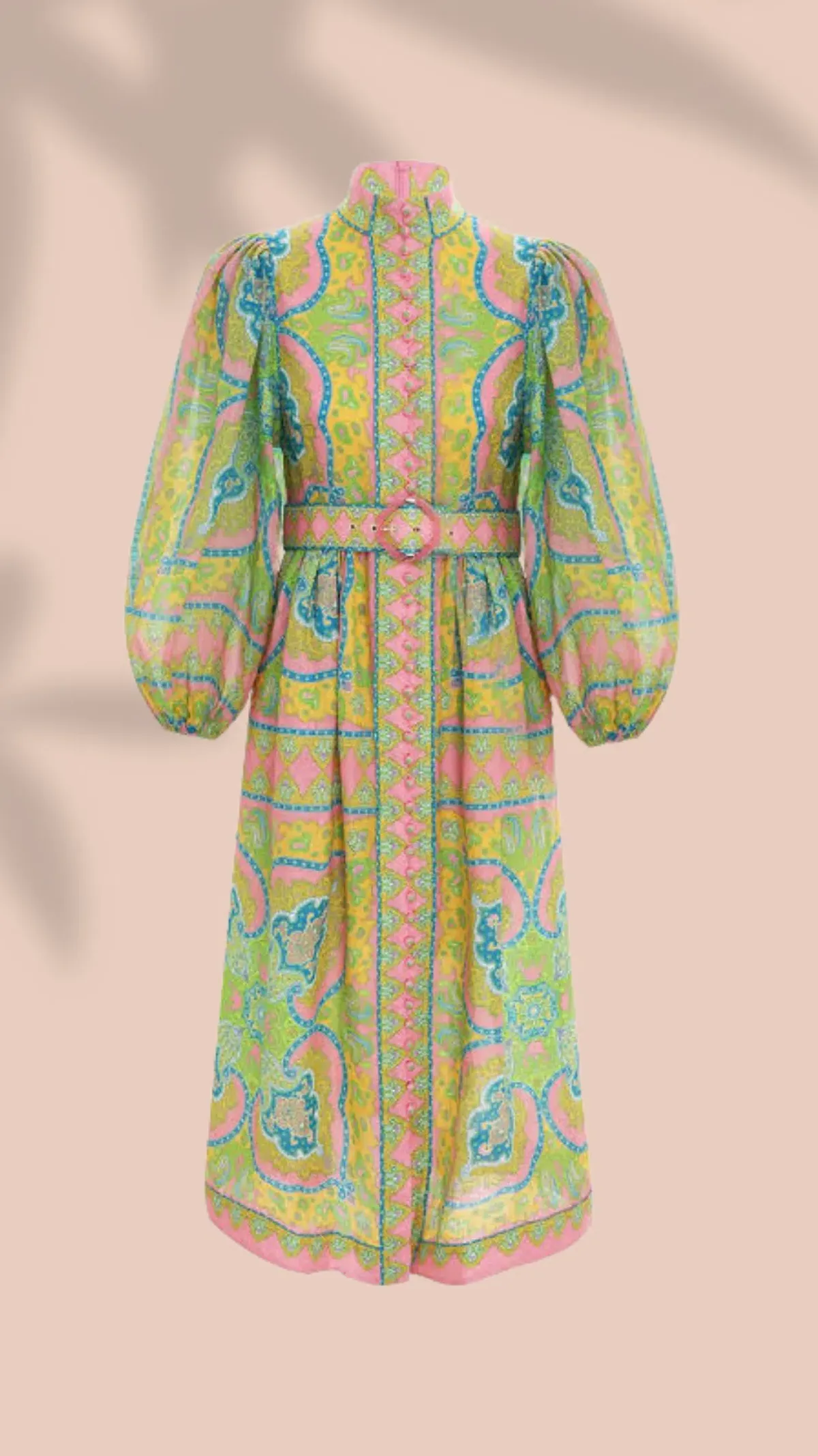 Zimmermann Estelle Buttoned Midi Dress Print Size 16 - Image 4