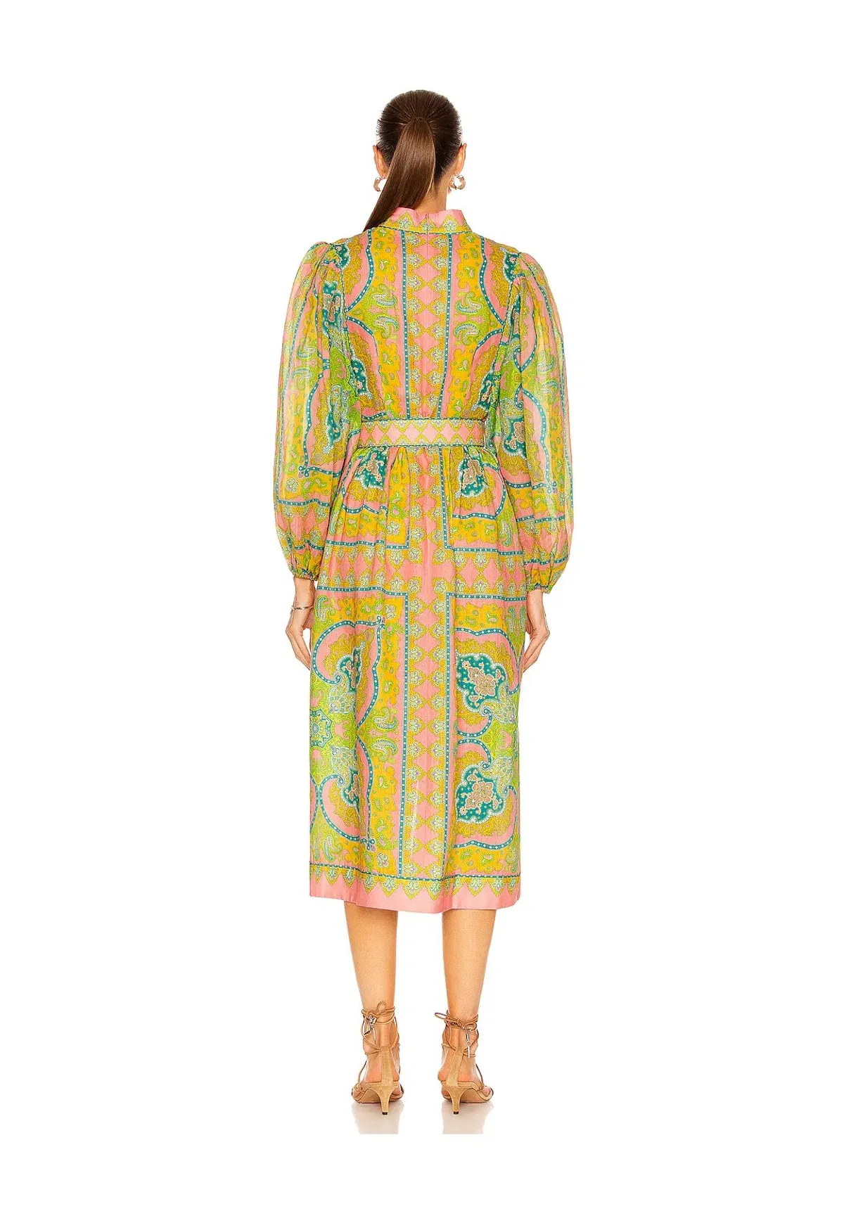 Zimmermann Estelle Buttoned Midi Dress Print Size 16 - Image 5