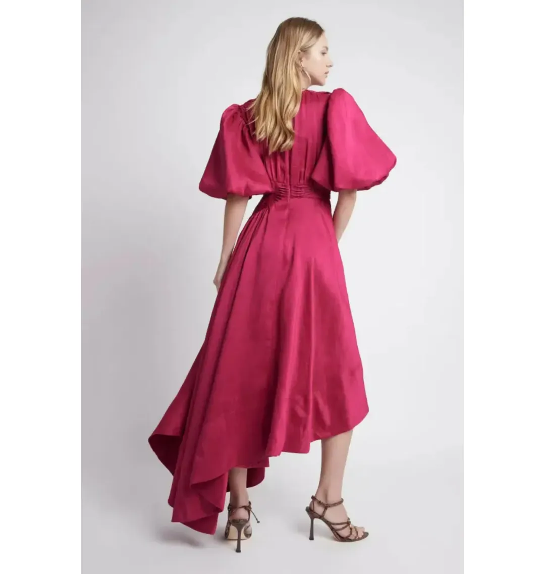 Aje Tidel Tucket Cut Out Midi Dress Pink Size AU 8 for rent on The Volte - main image