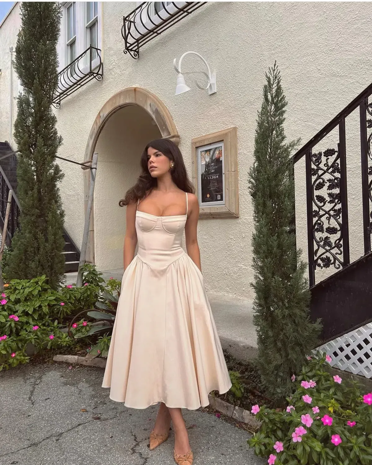 House Of CB Samaria Corset Sundress Vintage Cream Size AU 8 - Image 3