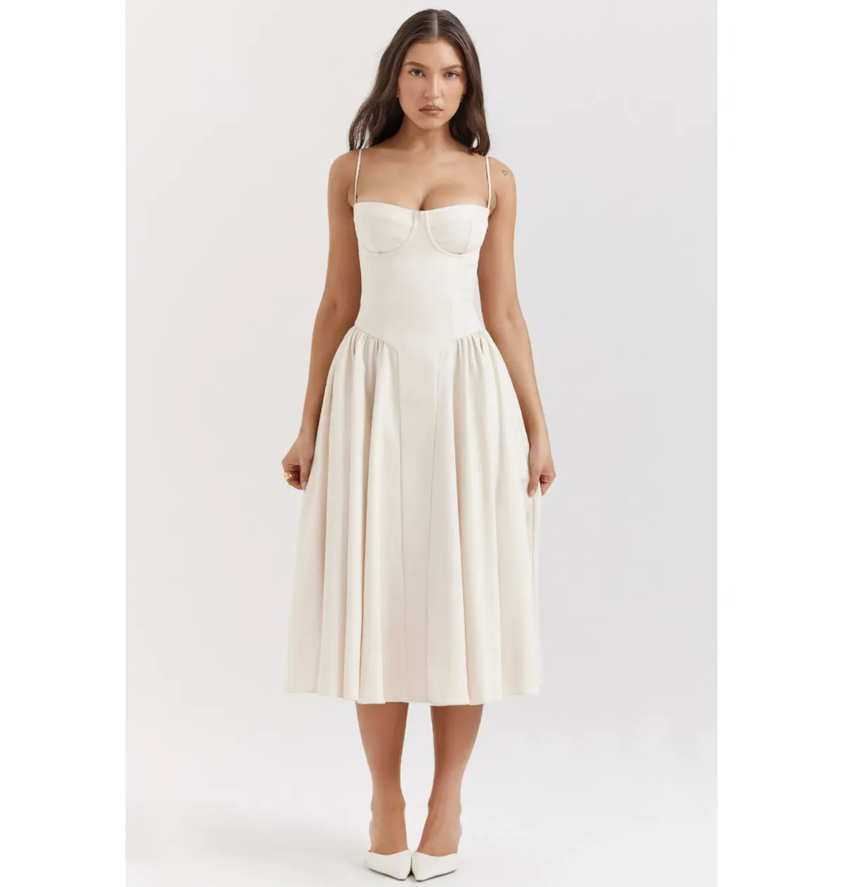 House Of CB Samaria Corset Sundress Vintage Cream Size AU 8 - Image 1