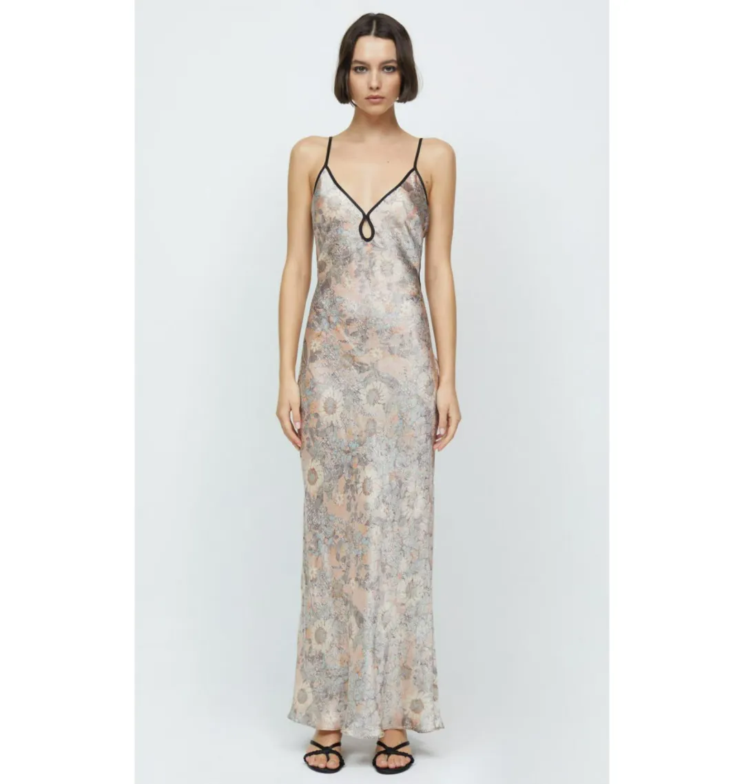 Bec & Bridge Nina Keyhole Maxi Dress Blush Jacquard Size AU 10 for rent on The Volte - main image