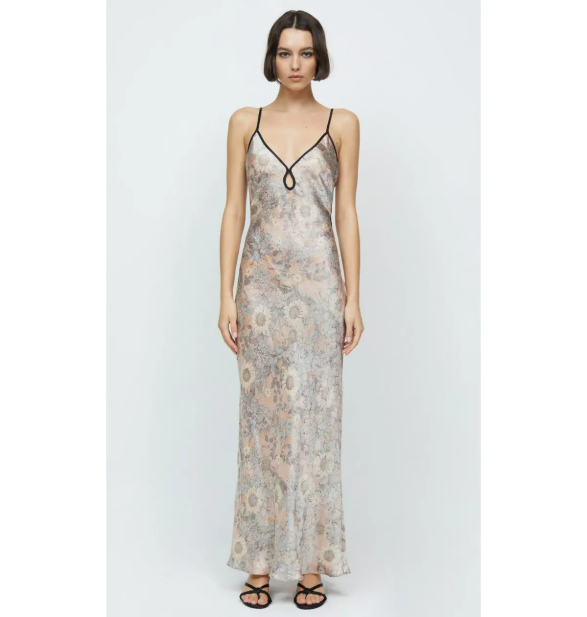 Bec & Bridge Nina Keyhole Maxi Dress Blush Jacquard Size AU 10 - Image 1
