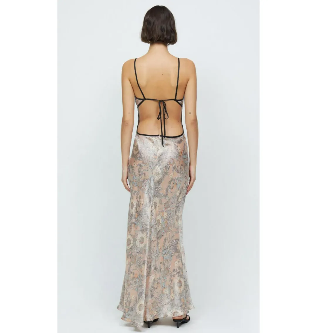Bec & Bridge Nina Keyhole Maxi Dress Blush Jacquard Size AU 10 for rent on The Volte - main image