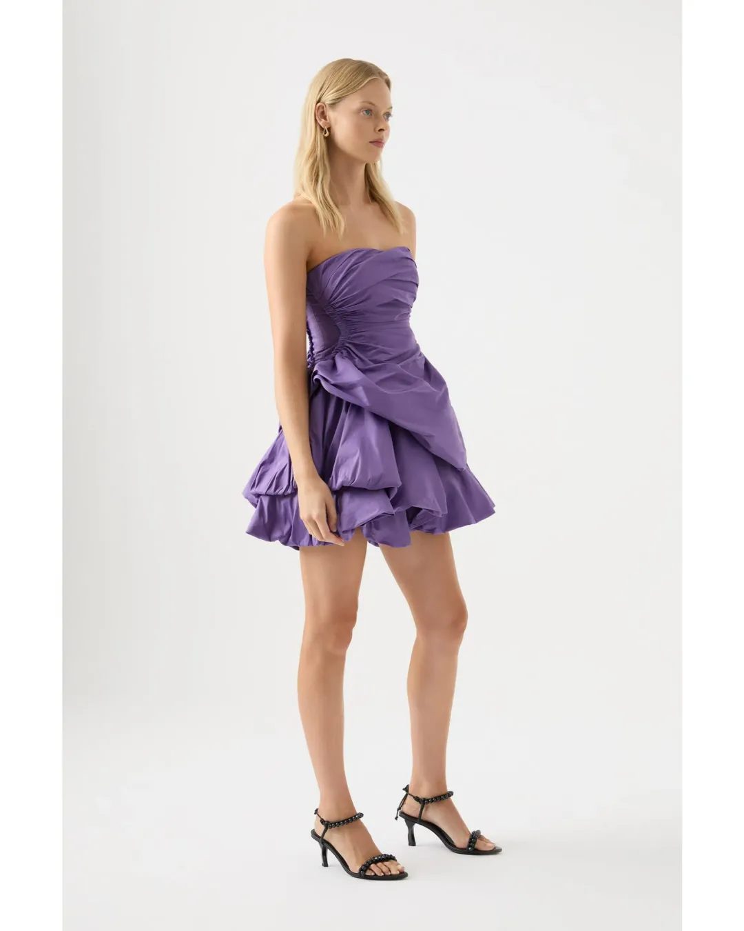 Aje Daybreak Strapless Mini Dress Deep Violet Size AU 10 for rent on The Volte - main image