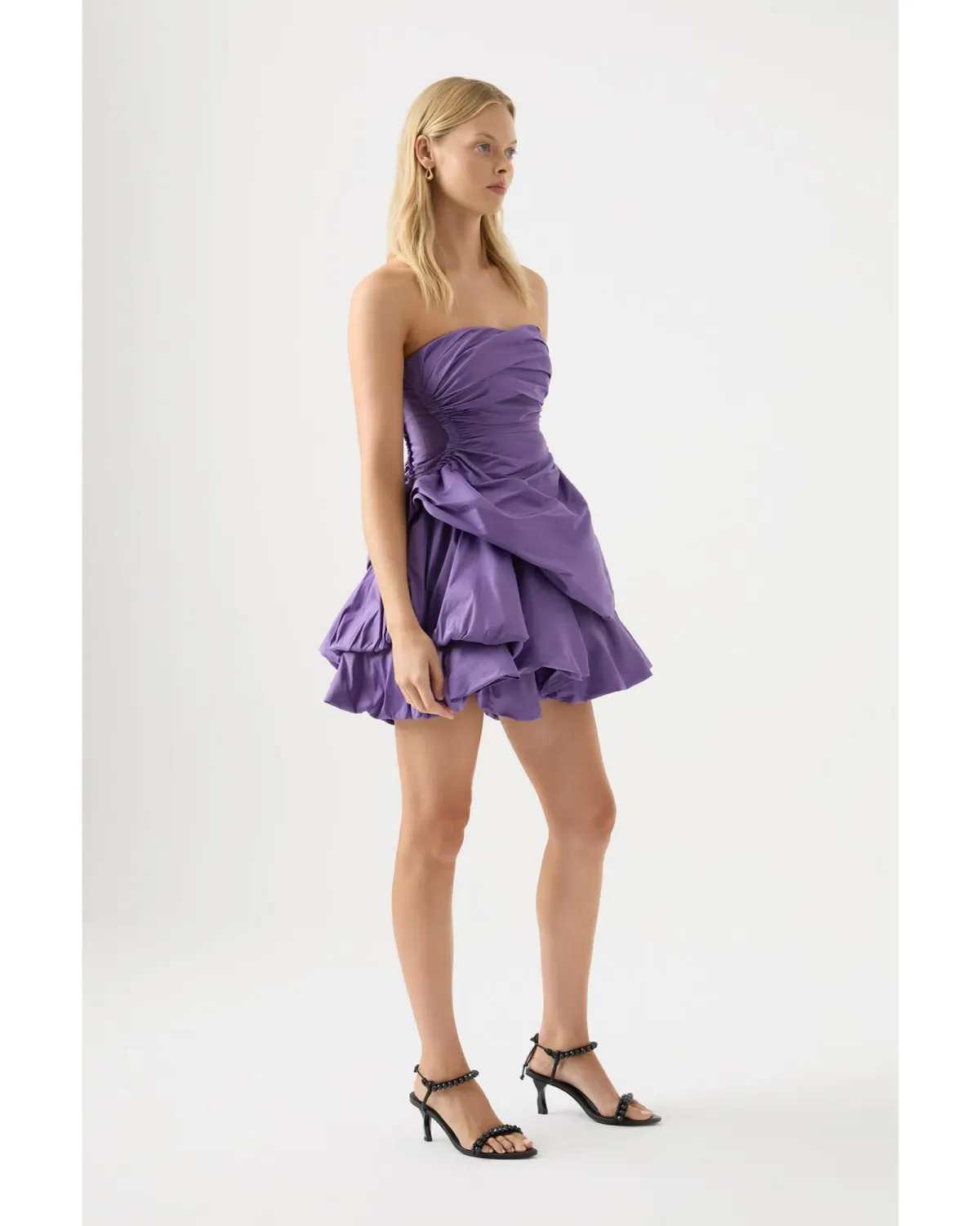 Aje Daybreak Strapless Mini Dress Deep Violet Size AU 10 - Image 3