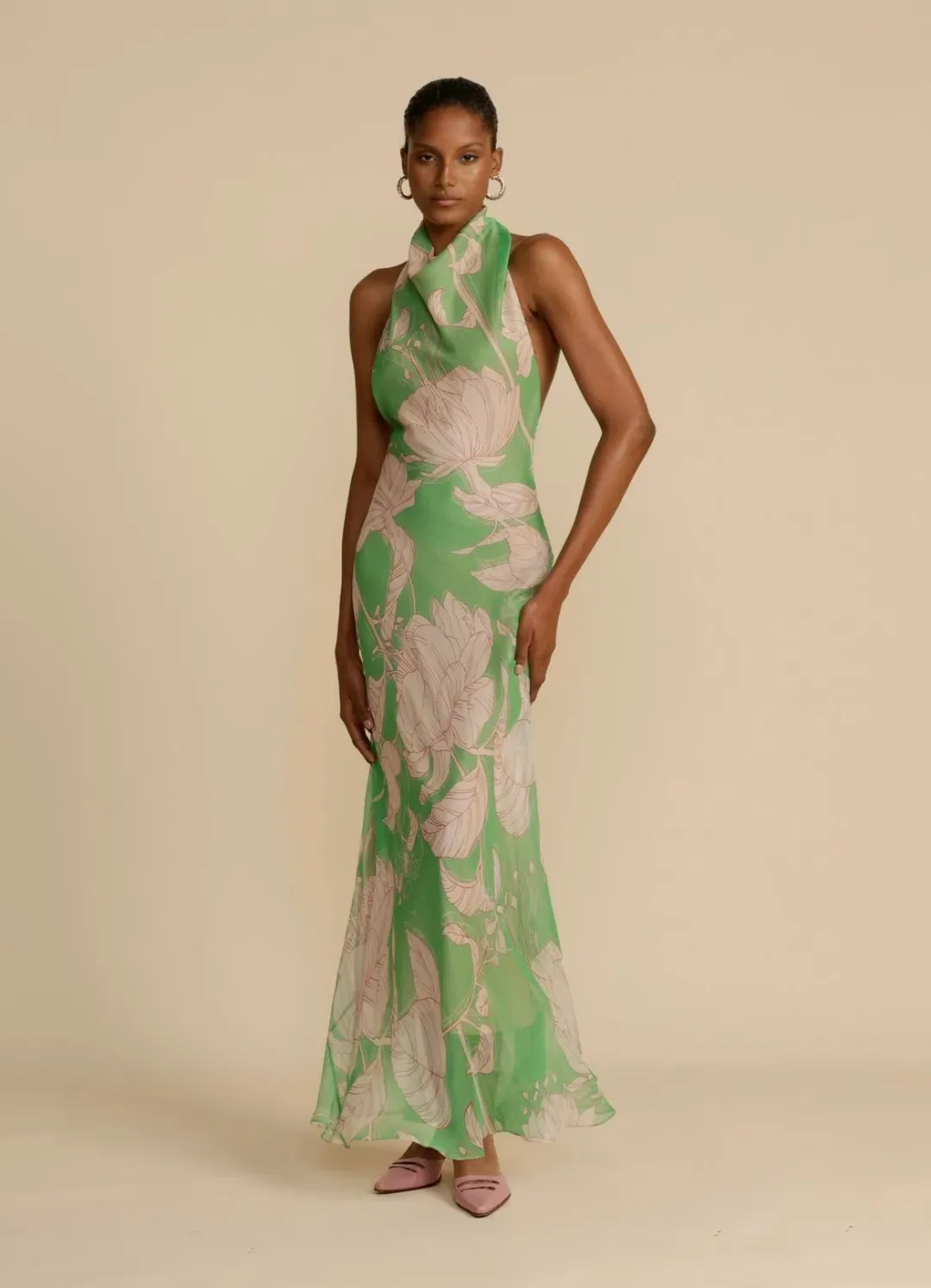 Arcina Ori Josephine Dress Green Floral Print Size S /  AU 8 for rent on The Volte - main image