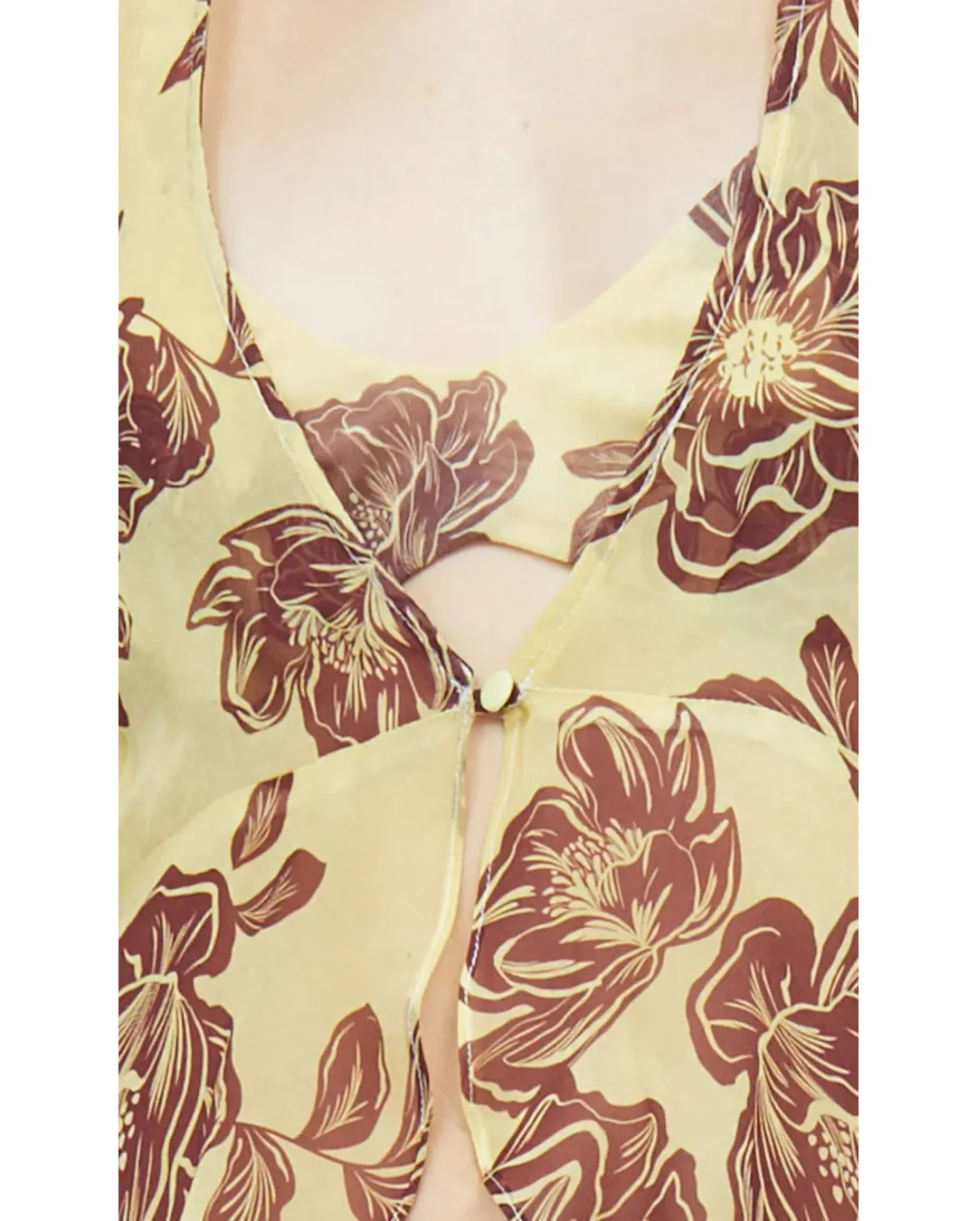 Bec & Bridge Malibu Halter Top Citrus Plum Floral Size S / AU 8  for rent on The Volte - main image