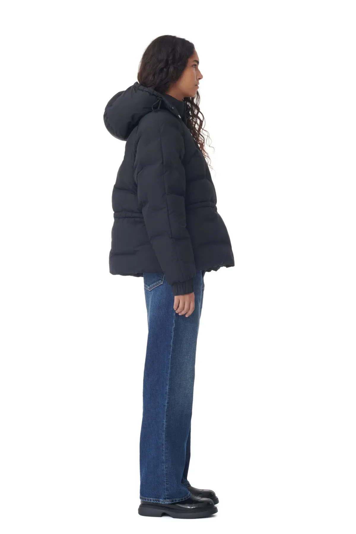 Ganni Short Buffer Raglan Jacket Black Size 10 - Image 4