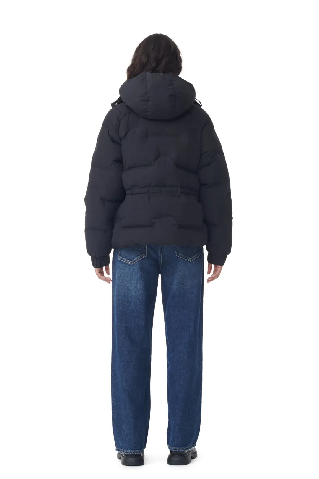 Ganni Short Buffer Raglan Jacket Black Size 10 for rent on The Volte - main image