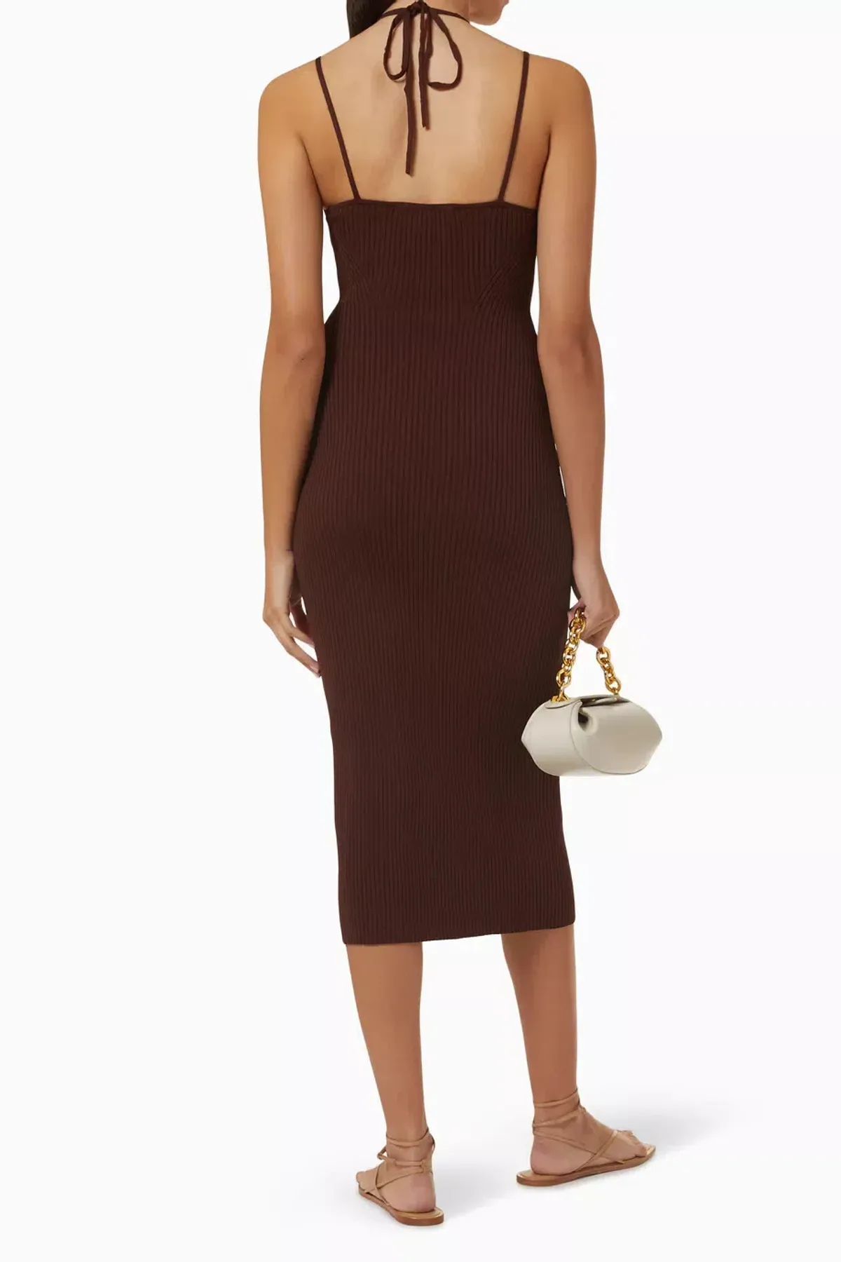 Viktoria & Woods Knit Midi Dress in Chocolate Size 8 - Image 3