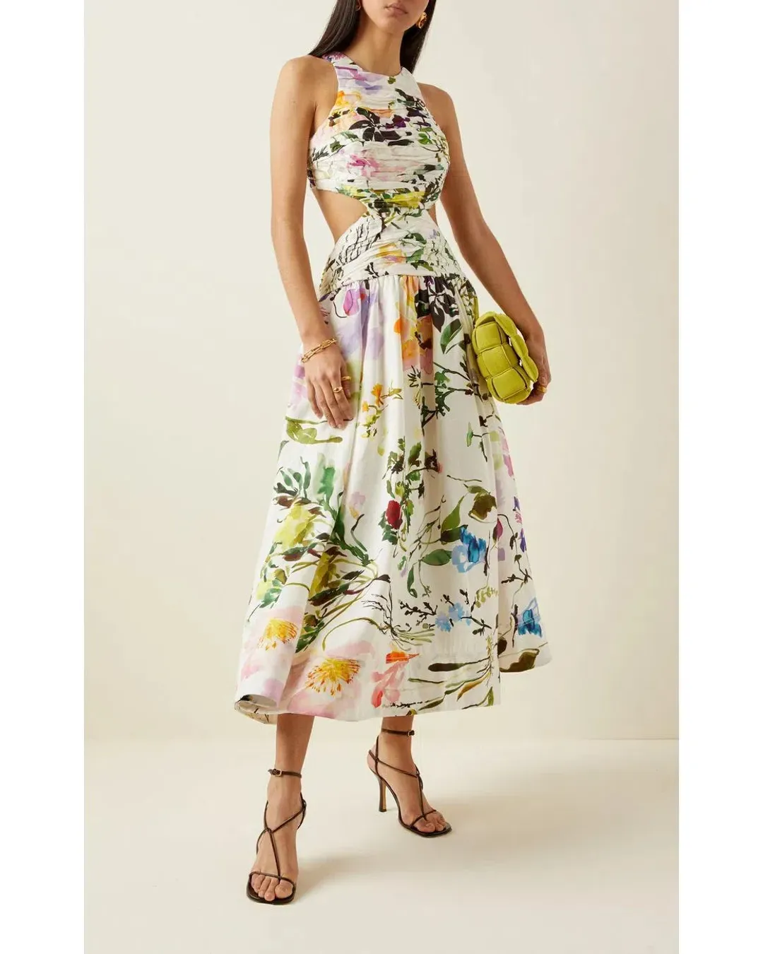 Aje Introspect Cut Out Midi Dress Botanic Floral Size 4 for rent on The Volte - main image