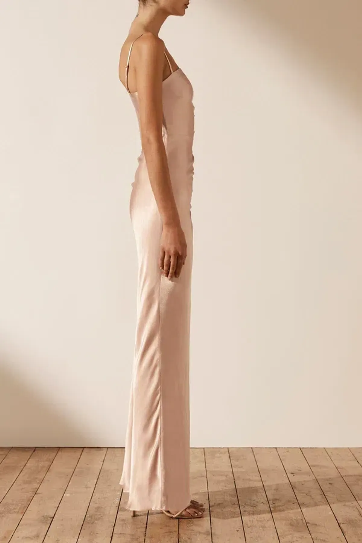 Shona Joy La Lune Ruched Maxi Dress in Desert Rose Size 14 - Image 4