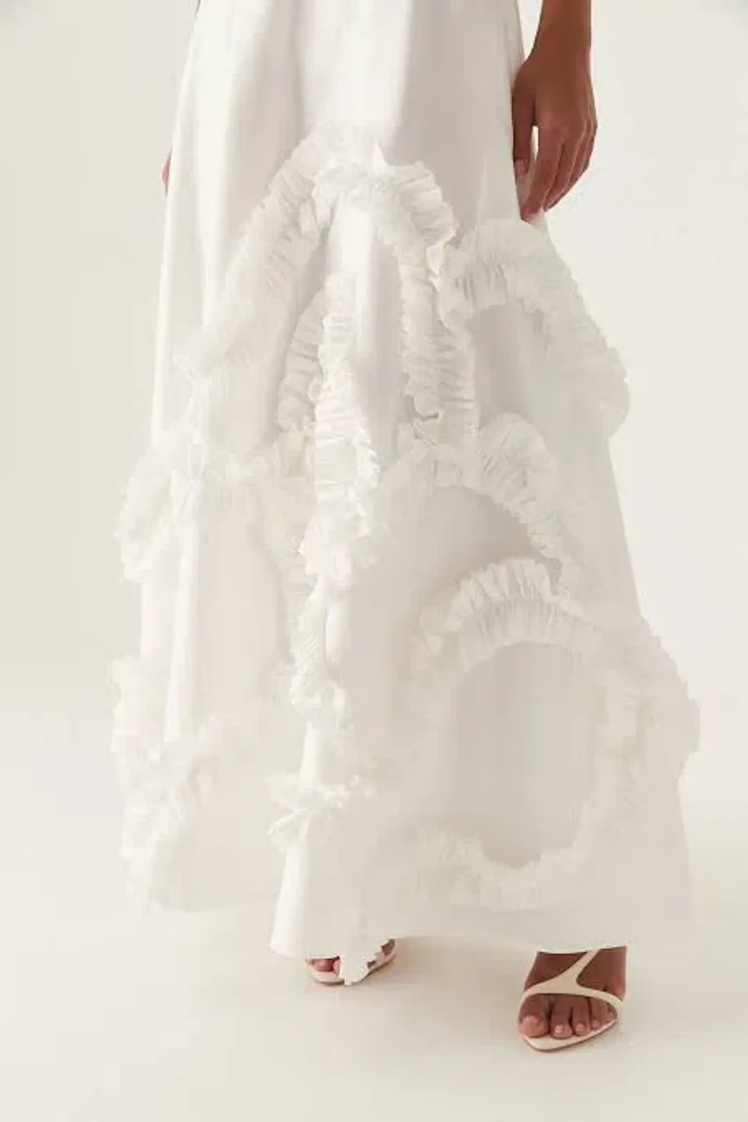 Aje Aurelia Frill Shell Top &  Kendra Frill Maxi Skirt Set Ivory Size 8 for rent on The Volte - main image