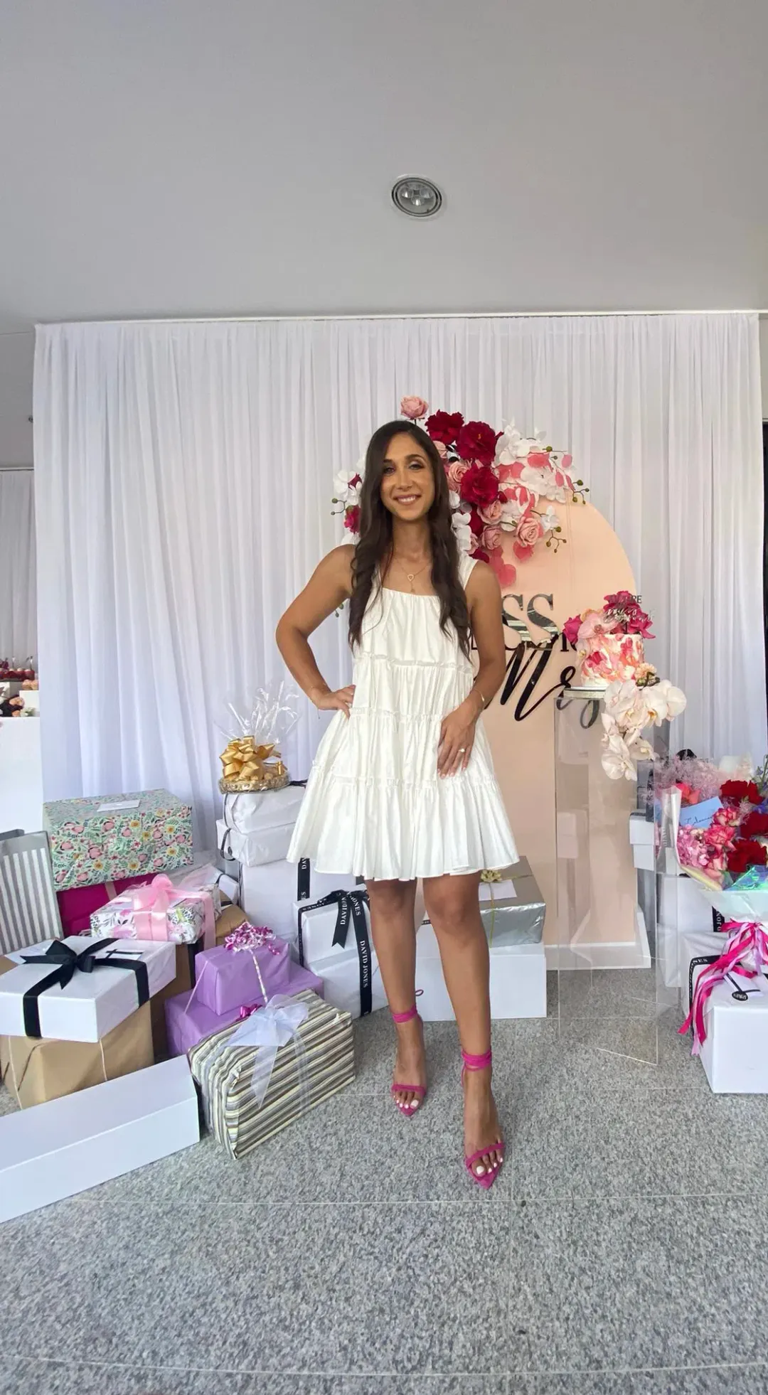 Aje Solstice Tiered Mini Dress Ivory Size 6 for rent on The Volte - main image