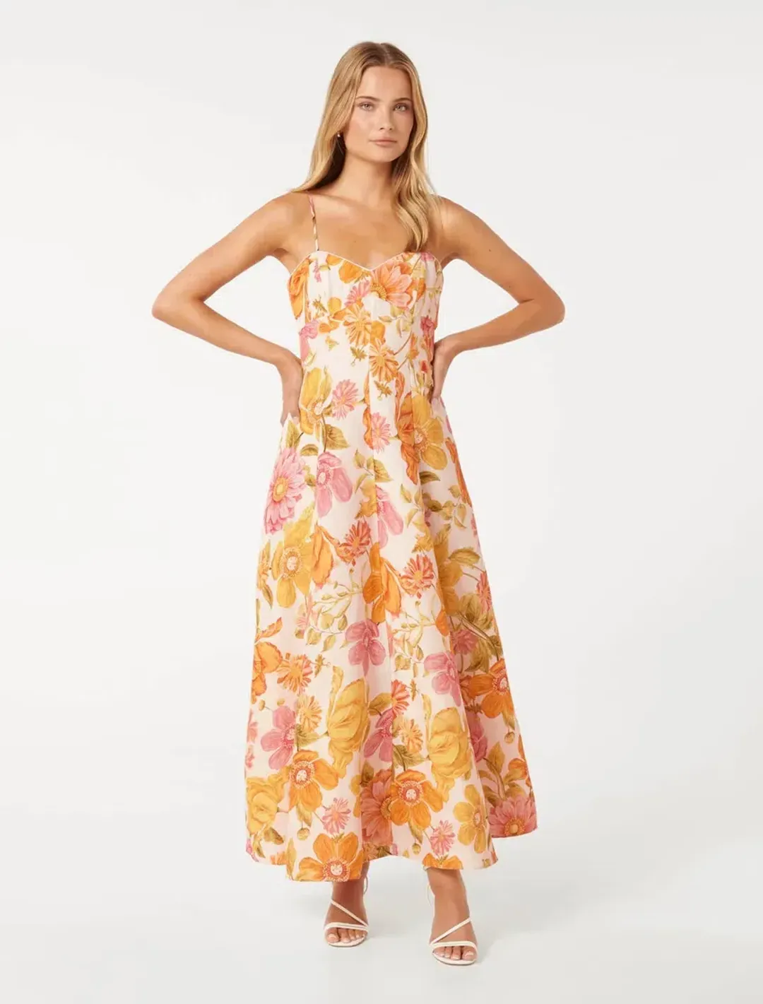 Forever New Vayda Strap Midi Sun Dress Size 8 for rent on The Volte - main image