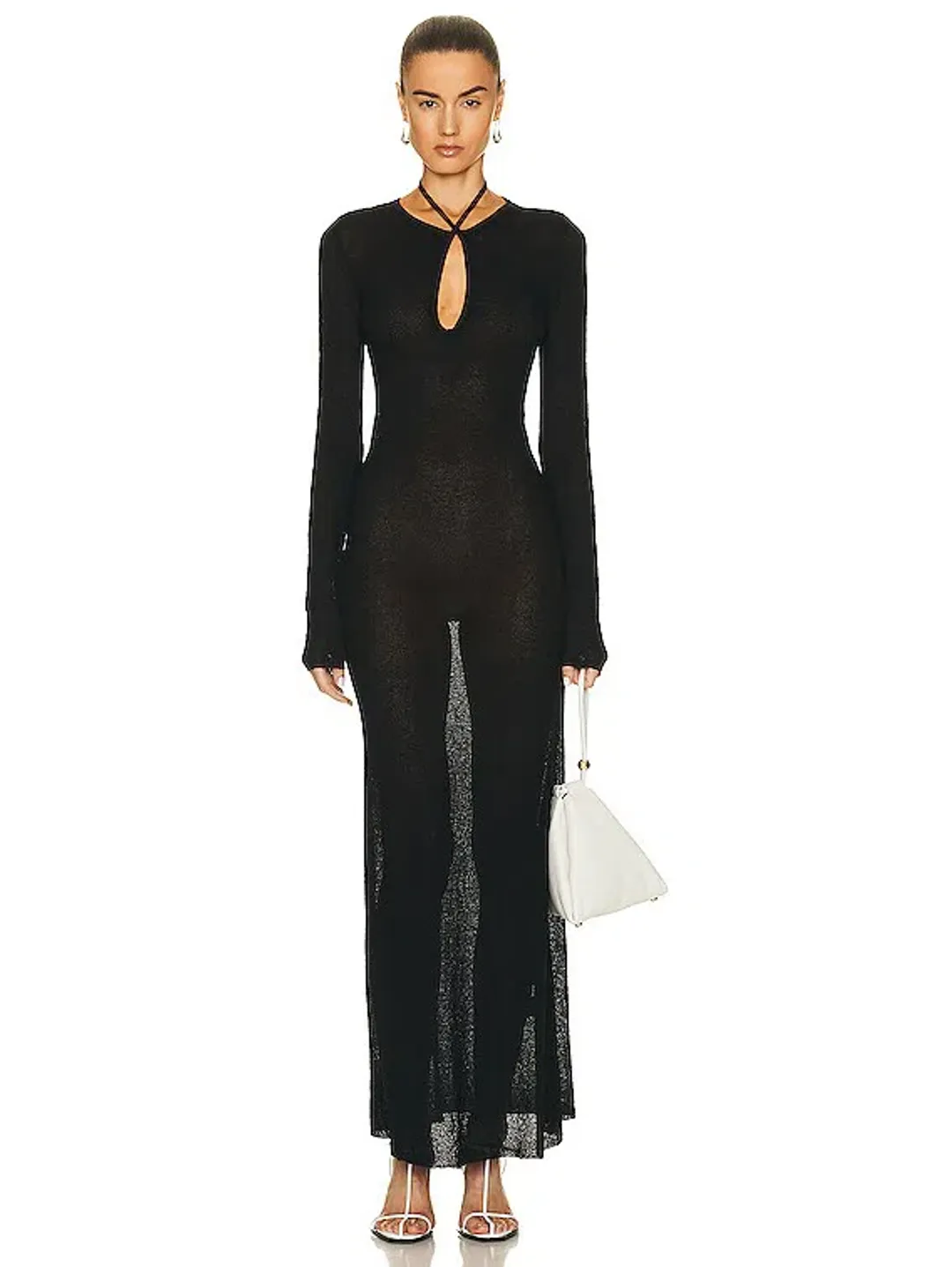 Sir The Label Emmeline Halter Long Sleeve Dress Black Size 6  for rent on The Volte - main image