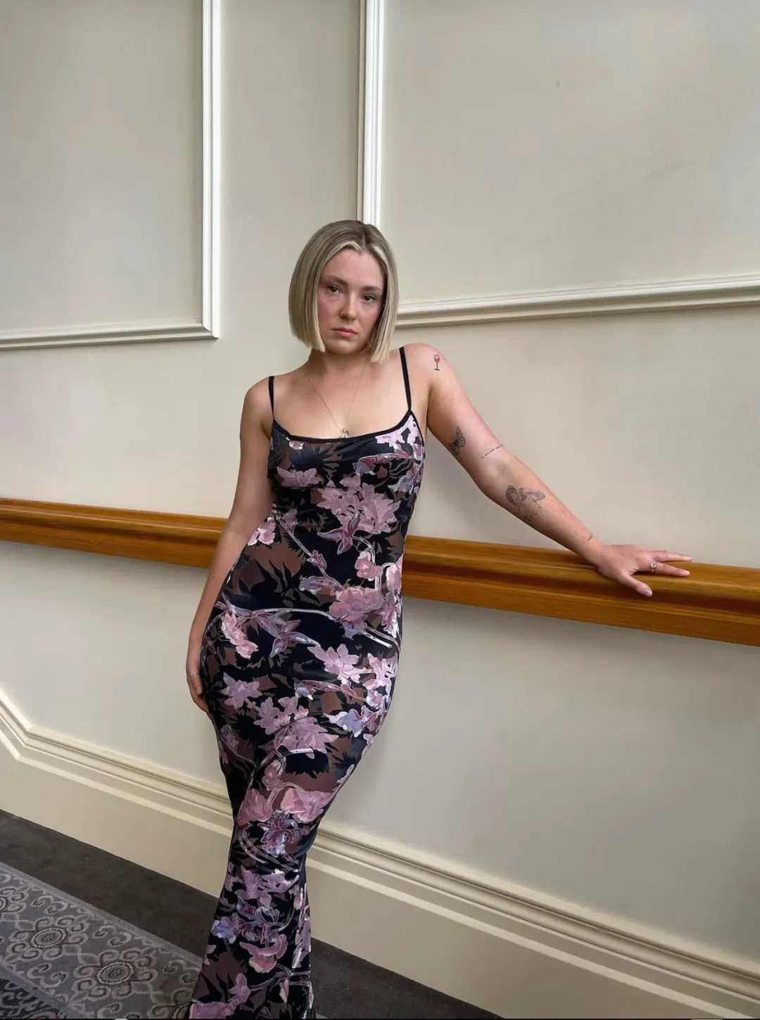 Seeing double Hallie Maxi Dress Black Size 6  for rent on The Volte - main image