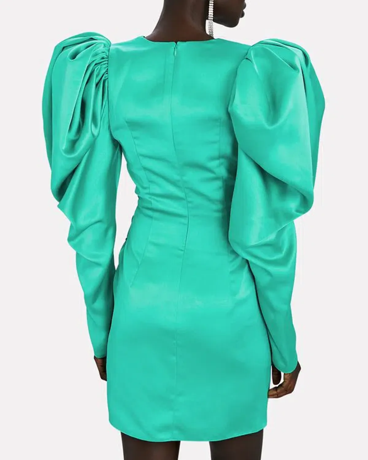 Acler Irwin Mini Dress Electric Green Size Au 10 - Image 3