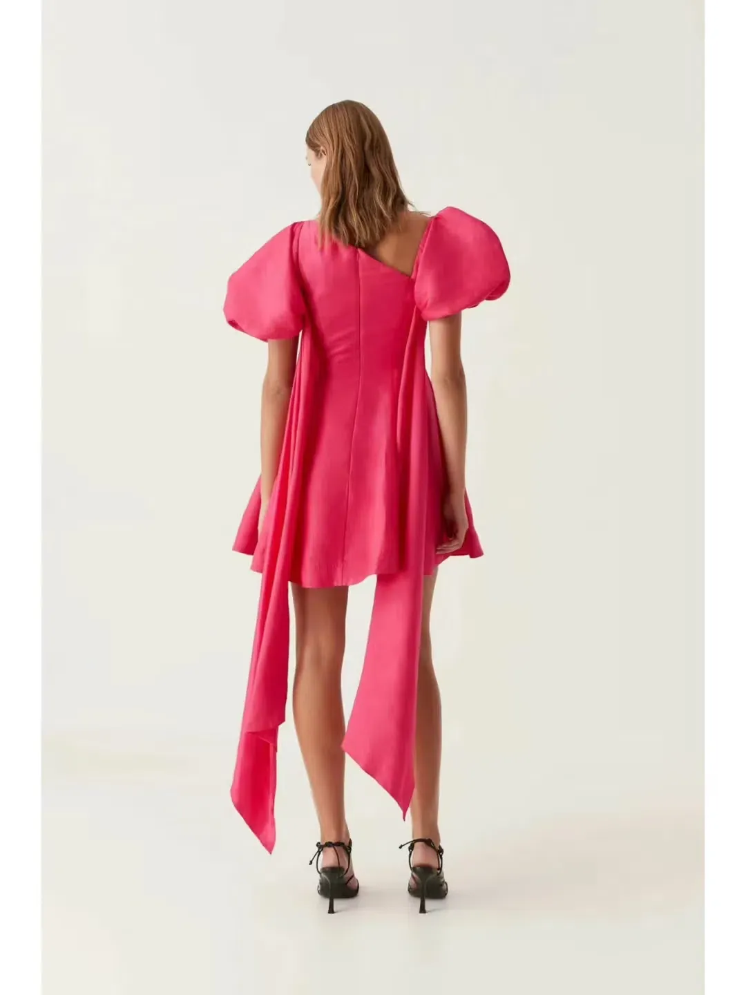 Aje Artista Tulip Sleeve Mini Dress Bougainvillea Red Size 8  for rent on The Volte - main image