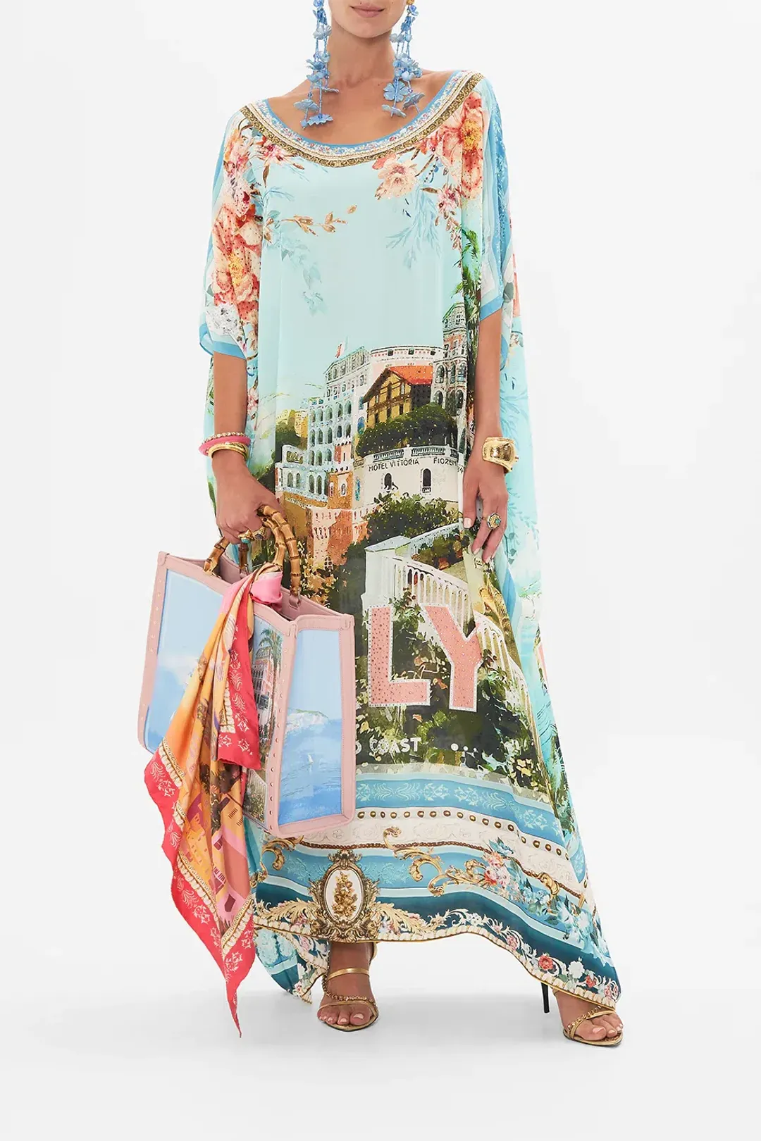 Camilla Round Neck Kaftan From Sorrento with Love One Size  for rent on The Volte - main image