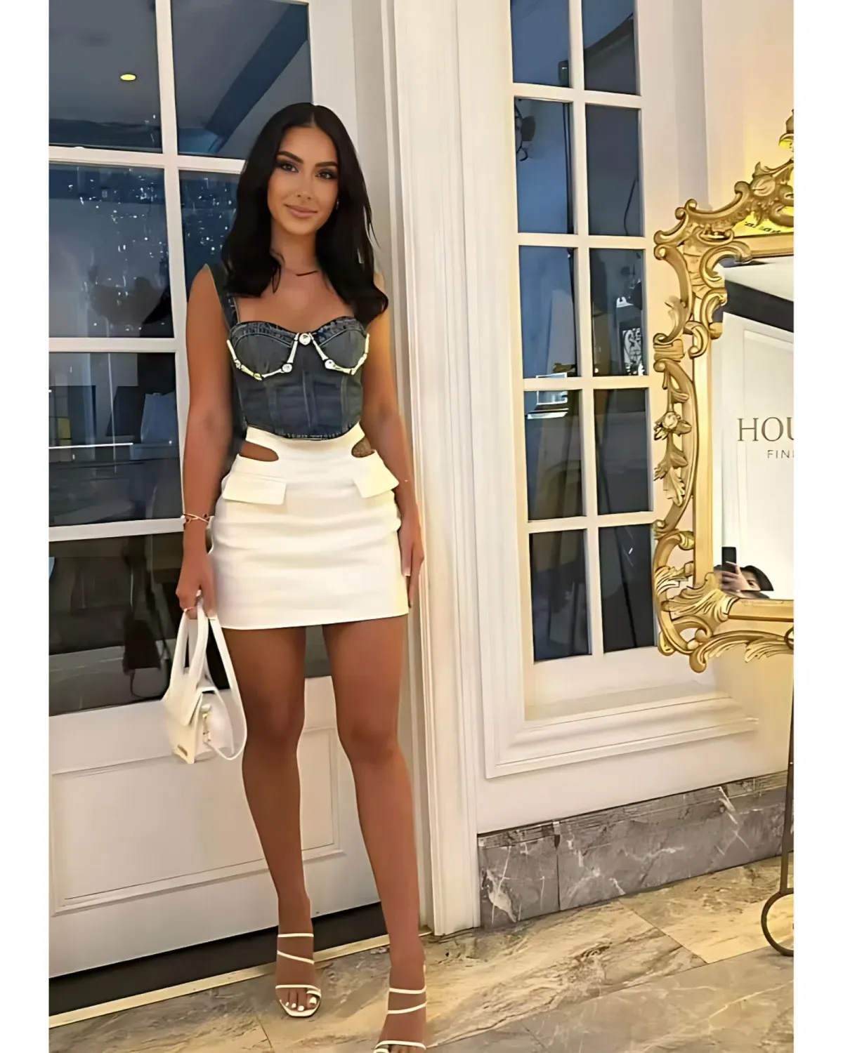 Dion Lee Y Front Mini Skirt White Size AU 8 - Image 1