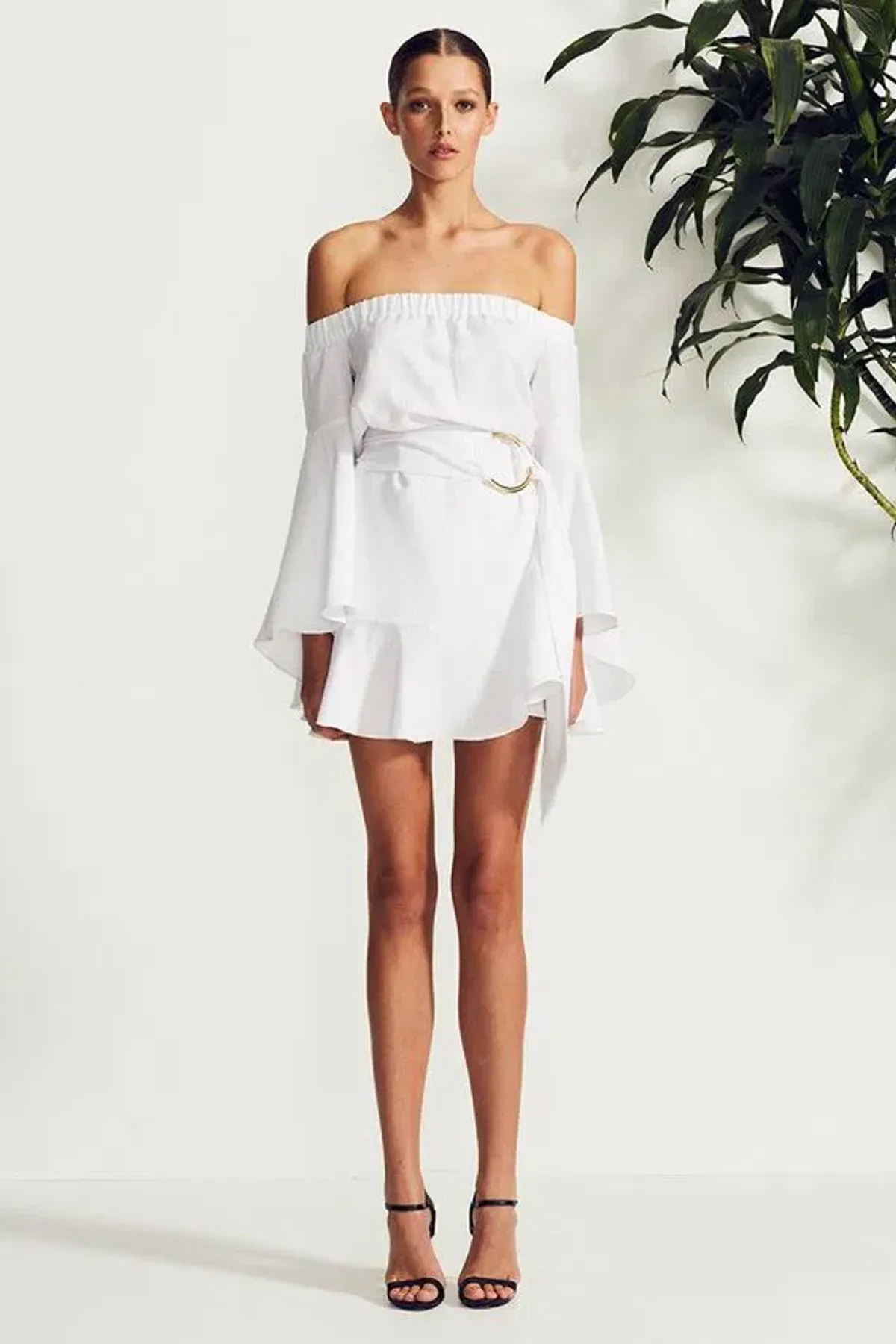 Shona Joy Palma Mini Dress White Size 8 - Image 1