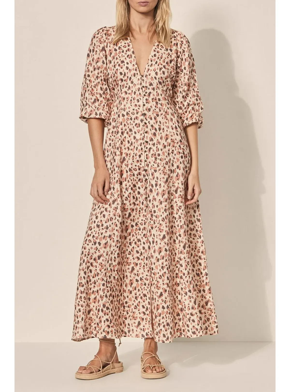 Kivari Nadia Maxi Dress Leopard Size AU 8 - Image 2