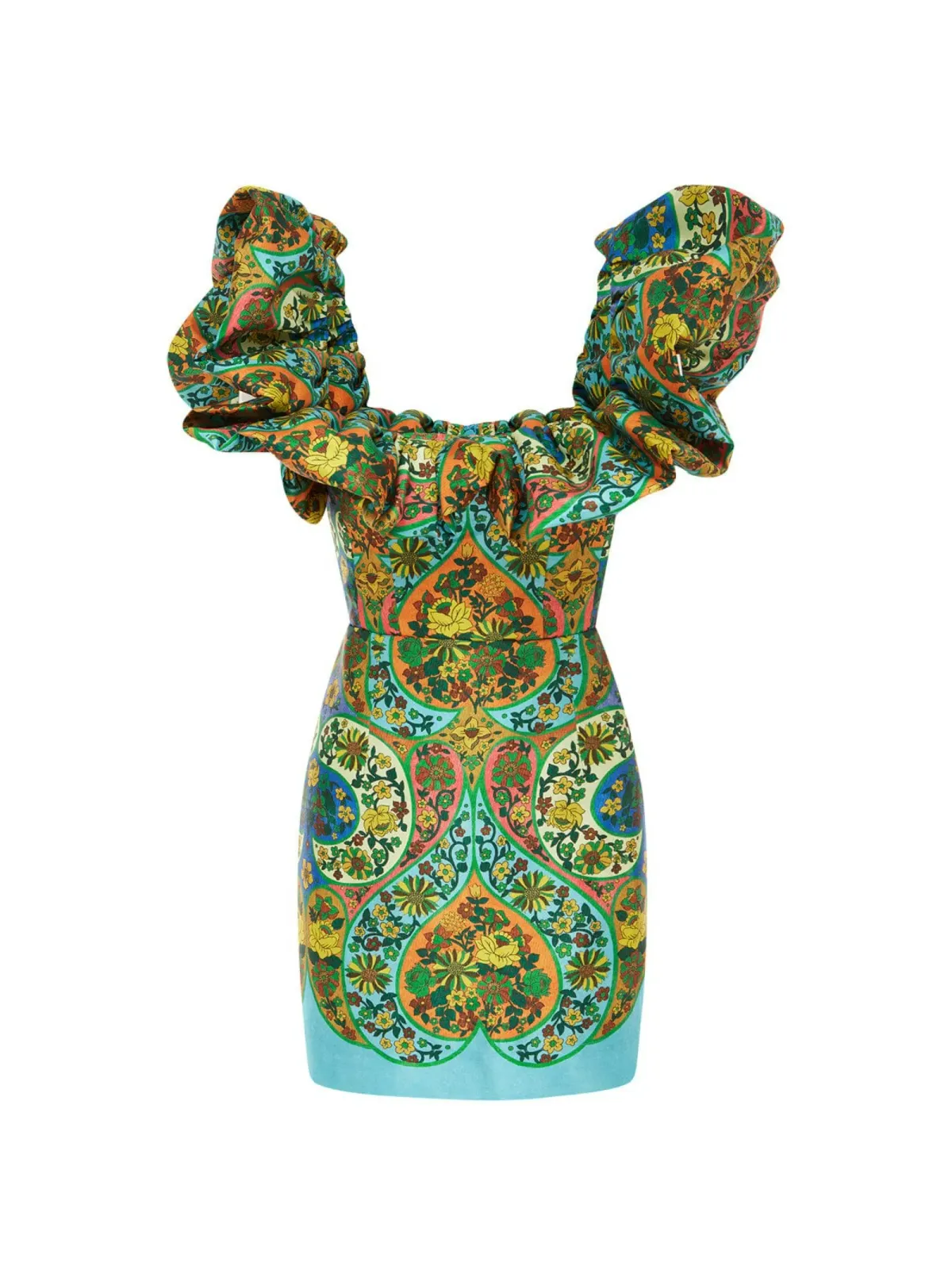 Alemais Sofie Off Shoulder Mini Dress in Multi Size AU 10 - Image 4