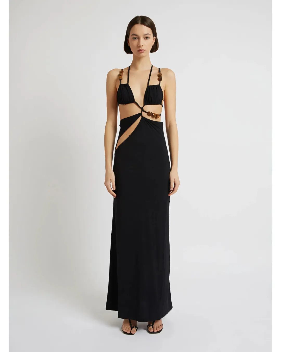 Christopher Esber Displace Lycra Dress With Crystal in Black Size AU 10  for rent on The Volte - main image