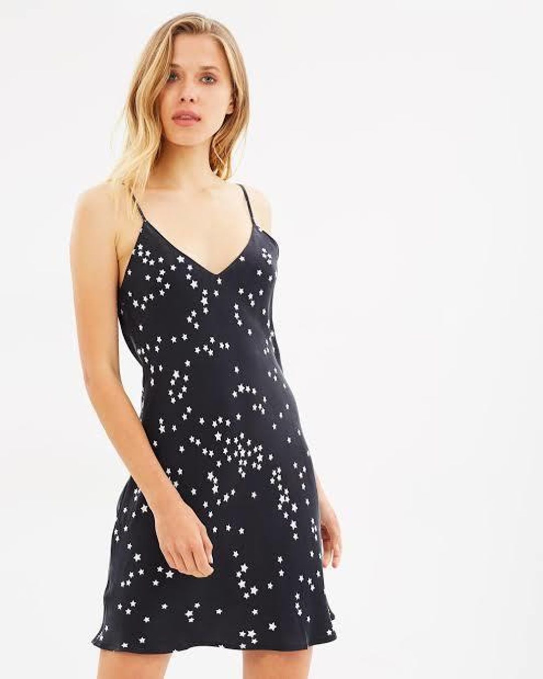 Silk Laundry 90’s Silk Slip Mini Black Star Black Size AU 6 for rent on The Volte - main image